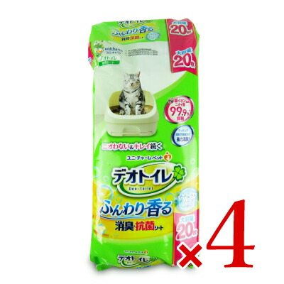 ユニ・チャーム デオトイレ 香るシート ナチュラルソープの香り 20枚 × 4袋 猫用 沖縄配送不可