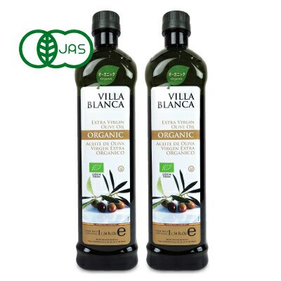 ヴィラブランカ  VILLA BLANCA オーガニック エクストラバージンオリーブオイル 916g (1000ml) × 2本 有機JASの通販は