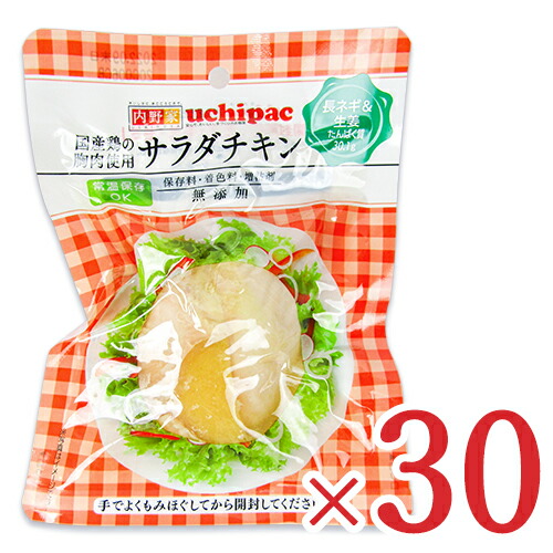 内野家 uchipac 国産鶏 サラダチキン 長ネギ&生姜 100g × 30個 ケース販売の通販は
