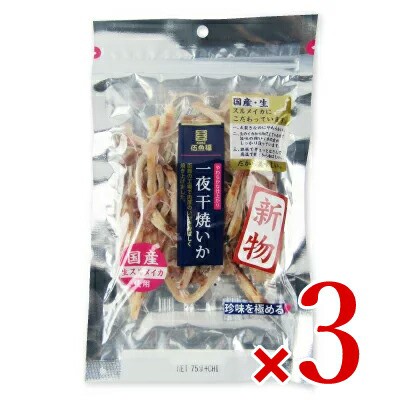 伍魚福 一夜干焼きいか 75g × 3袋の通販はau PAY マーケット