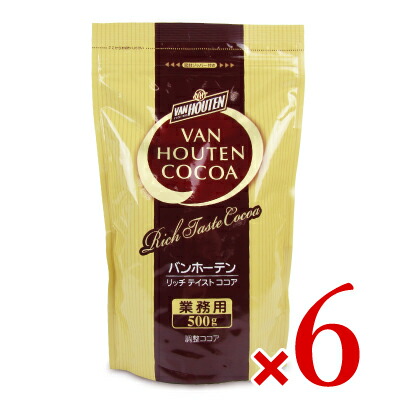 バンホーテン リッチテイスト ココア 500g × 6袋 業務用 [片岡物産] 沖縄配送不可