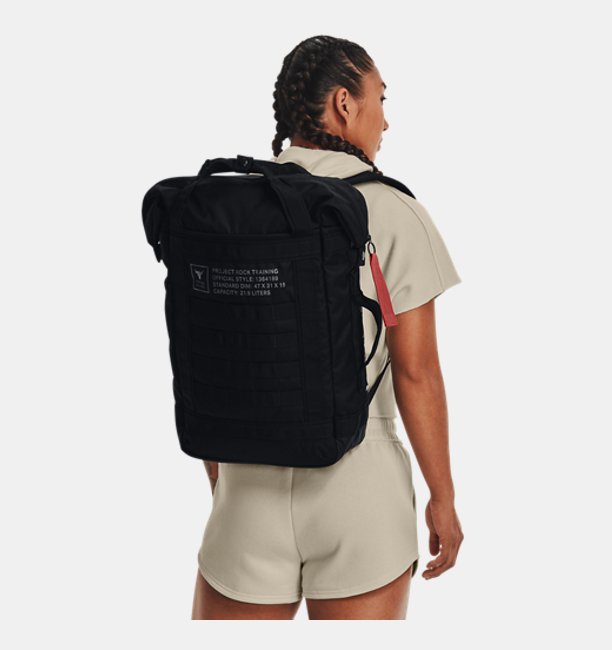 アンダーアーマー メンズ バックパック リュックサック Under Armour Project Rock Box Duffle Backpack - Black/Pitch Gray_8