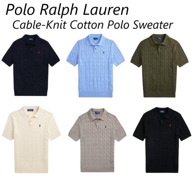 ラルフローレン メンズ Polo Ralph Lauren Cable-Knit Cotton Polo Sweater ケーブルニットコットンポロセーター おしゃれ 半袖