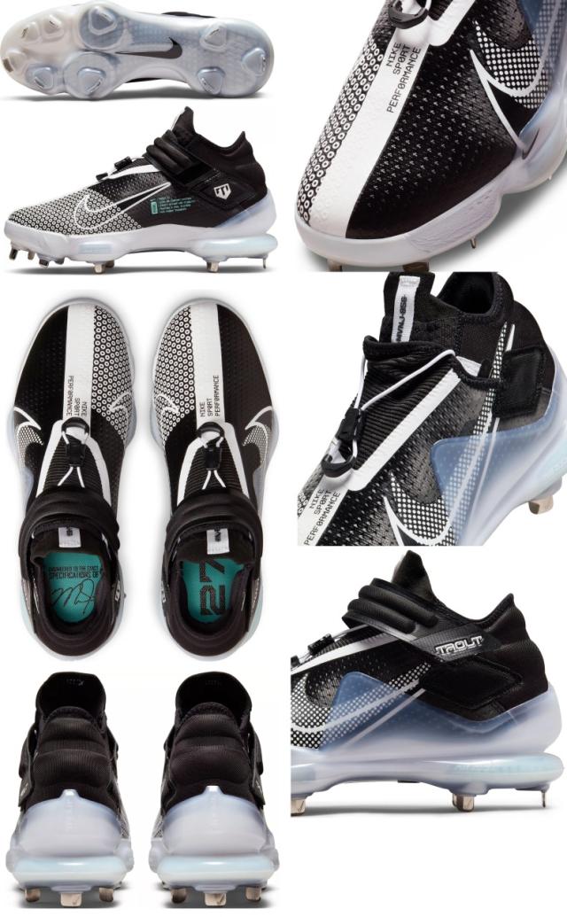 スパイク 野球 ハイカット 金具 黒 軽量 ネイビー マジックテープ NIKE