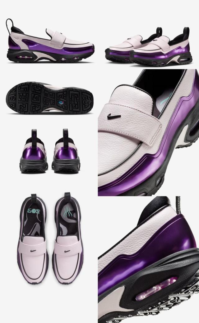 ナイキ ローファー スニーカー レディース NIKE エアマックス フェノメナ ウィメンズシューズ レザー 厚底 ブラック グレー メタリック 学生_3