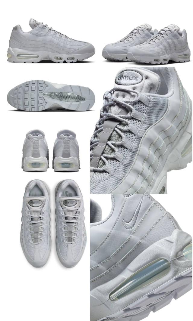 スニーカー メンズ ナイキ エアマックス 95 白 白黒 エア 厚底 シューズ nike 学生 通学 おしゃれ ビッグバブル_5