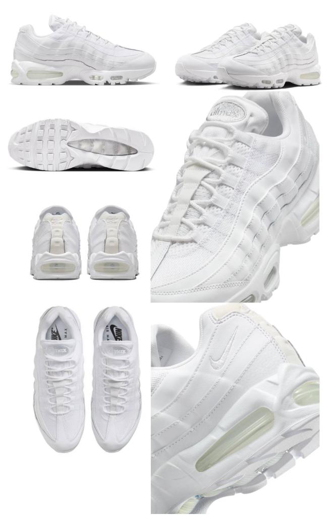 スニーカー メンズ ナイキ エアマックス 95 白 白黒 エア 厚底 シューズ nike 学生 通学 おしゃれ ビッグバブル_7