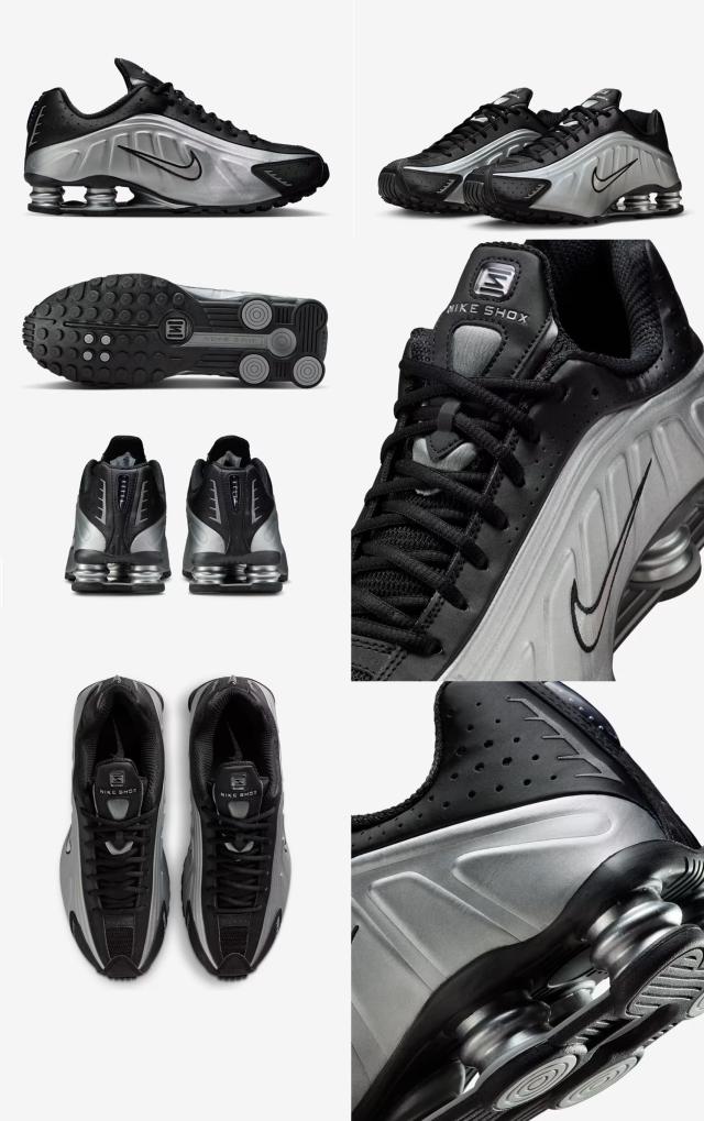 ナイキ スニーカー ショックス r4 メンズ 白 黒 シルバー nike おしゃれ 軽量 かっこいい_4
