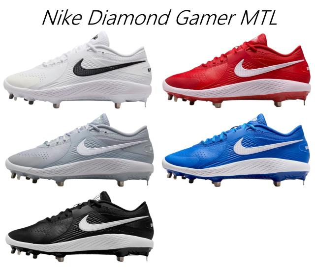 スパイク 金具 野球 メンズ ナイキ ダイアモンド ゲーマーメタル nike スポーツ ブランド 黒 白 靴 シューズ ローカット 海外