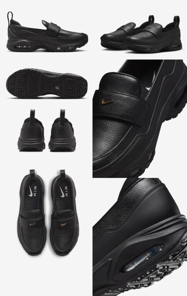 ナイキ ローファー スニーカー レディース NIKE エアマックス フェノメナ ウィメンズシューズ レザー 厚底 ブラック グレー メタリック 学生_5