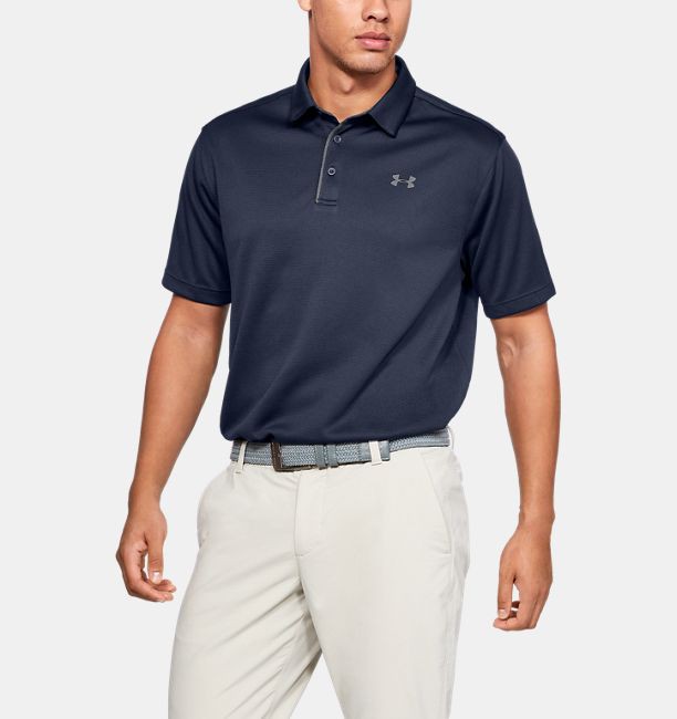 アンダーアーマー メンズ Under Armour Tech Golf Polo Shirt ゴルフ ポロシャツ Midnight Navy / Graphiteの通販は