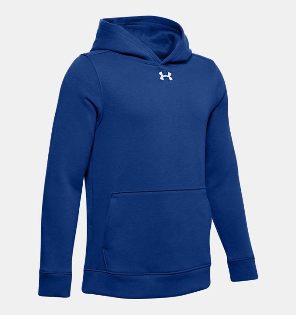 アンダーアーマー ボーイズ/キッズ パーカー Under Armour Hoodie UA Hustle Fleece フーディ Royal / White