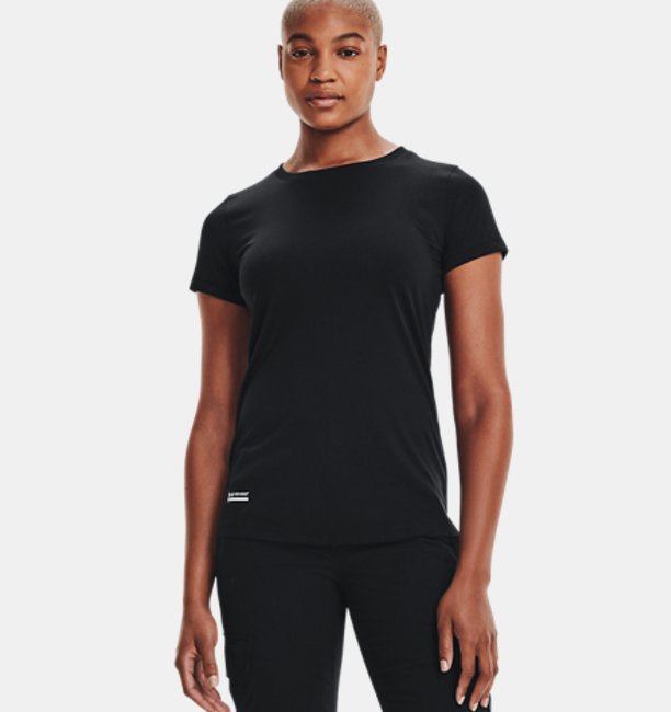 アンダーアーマー レディース Tシャツ Under Armour Women's UA Tactical Tech Short Sleeve - Black