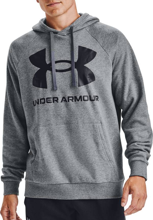アンダーアーマー メンズ パーカー Under Armour Men's Rival Fleece Big Logo Hoodie フーディー PITCH GRAY LIGHT HEATHER