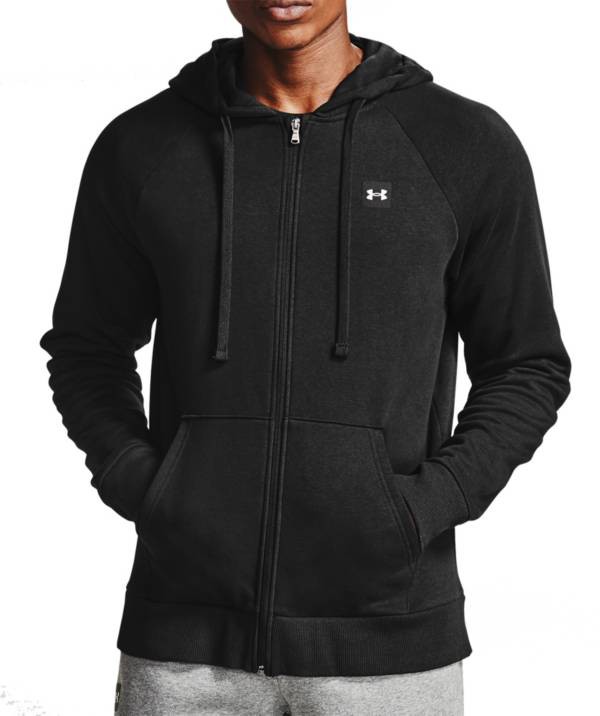 アンダーアーマー メンズ パーカー Under Armour Men's Rival Fleece Full-Zip Hoodie フルジップ フーディー BLACK/ONYX WHITE