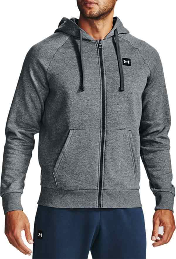 アンダーアーマー メンズ パーカー Under Armour Men's Rival Fleece Full-Zip Hoodie フルジップ フーディー PITCH GRAY LIGHT HEATHER