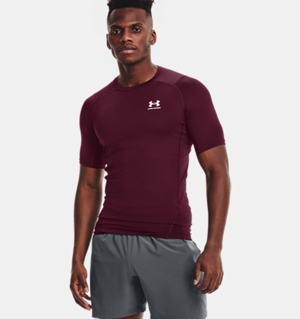 アンダーアーマー メンズ Tシャツ Men's HeatGear Armour Short Sleeve - Red/White