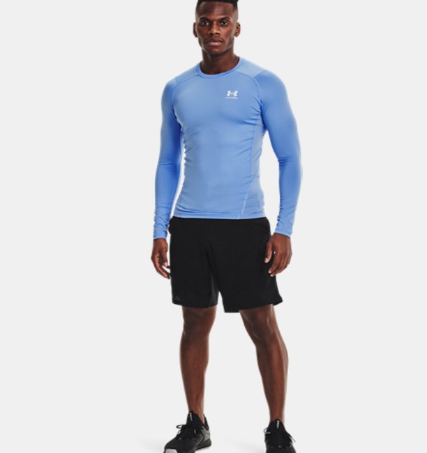 アンダーアーマー メンズ Tシャツ 長袖 ロンT Men's HeatGear Armour Long Sleeve - Carolina Blue/White_2