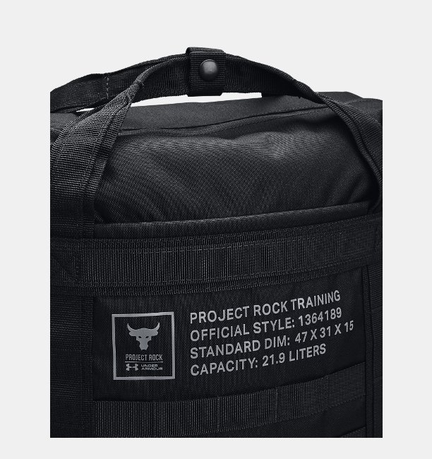 アンダーアーマー メンズ バックパック リュックサック Under Armour Project Rock Box Duffle Backpack - Black/Pitch Gray_2