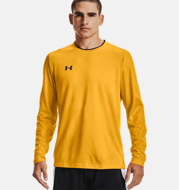 アンダーアーマー メンズ Tシャツ 長袖 ロンT Men's UA Wall Goalkeeper Jersey - Steeltown Gold/Black
