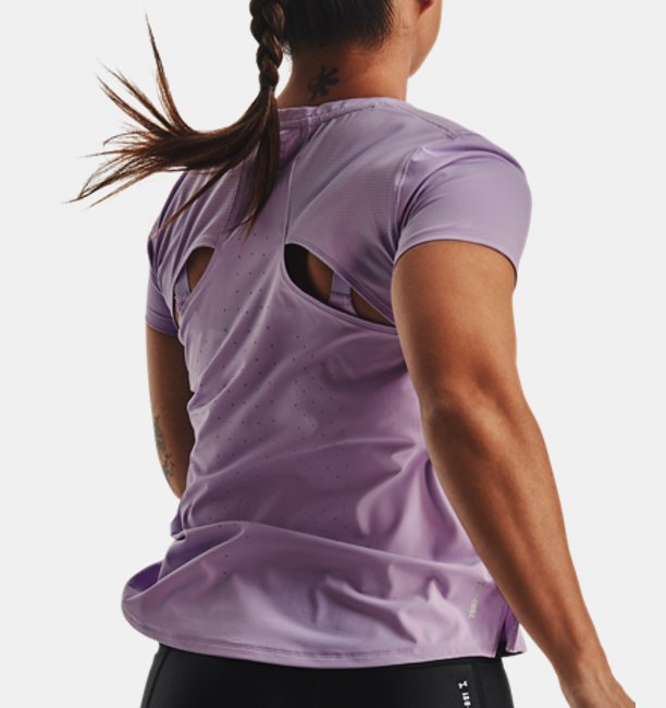 アンダーアーマー レディース Tシャツ Women's UA Iso-Chill 200 Laser T-Shirt - Octane/Reflective