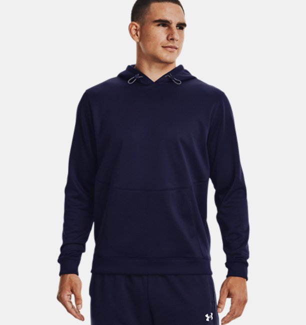 アンダーアーマー メンズ Tシャツ 長袖 ロンT Men's Armour Fleece Storm Hoodie - /White-Midnight Navy/White