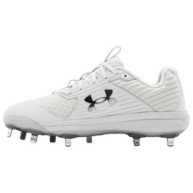 アンダーアーマー メンズ 野球 スパイク Under Armour Yard MT - White/White/Metallic Silver