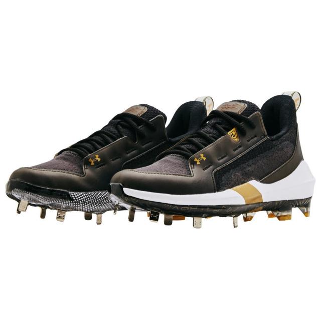 アンダーアーマー メンズ 野球 スパイク Under Armour Harper 6 Low ST - Black/Black/Metallic Gold