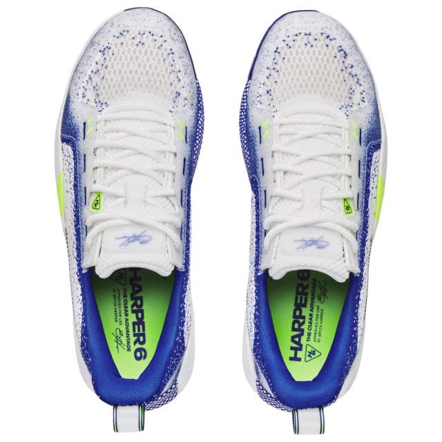 アンダーアーマー メンズ 野球 スパイク Under Armour Harper 6 Low ST - White/Team Royal/High-Vis Yellow