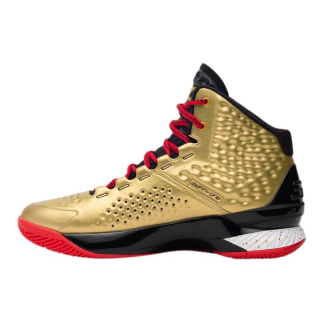 アンダーアーマー メンズ バッシュ Under Armour Curry 1 Mid - Gold/Black_1
