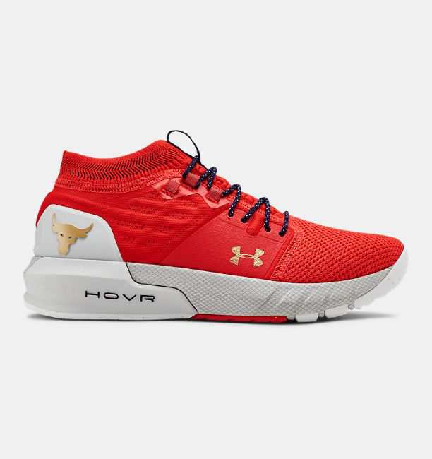 アンダーアーマー キッズ シューズ Under Armour UA Project Rock 2 GS ランニングシューズ Blood Orange / Halo Gray