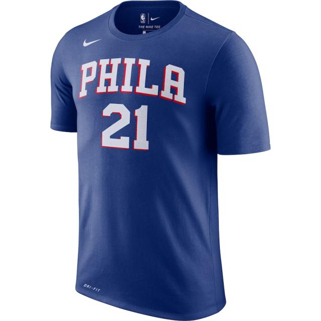 ナイキ メンズ Tシャツ Joel Embiid Philadelphia 76ers Nike Player Name & Number Performance T-Shirt 半袖 Royal
