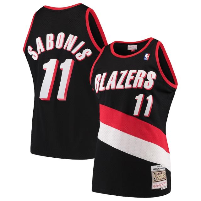 ミッチェル＆ネス メンズ ジャージ Arvydas Sabonis "Portland Trail Blazers" Mitchell & Ness Hardwood Classics Swingman Jersey - Black 20,867円