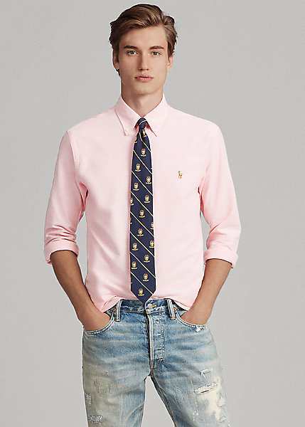 ラルフローレン メンズ オックスフォードシャツ Polo Ralph Lauren Slim Fit Stretch Oxford Shirt カッターシャツ Pink