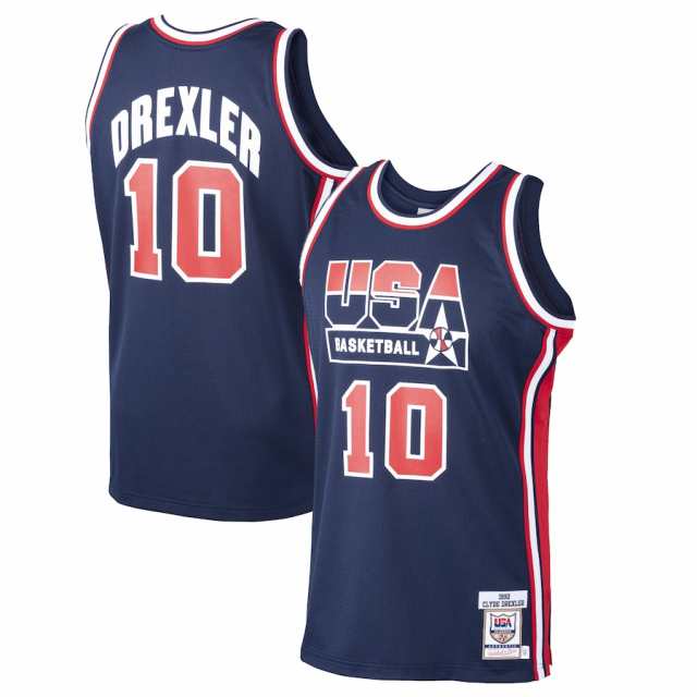 ミッチェル＆ネス メンズ ジャージ Clyde Drexler USA Basketball Mitchell & Ness Home 1992 Dream Team Authentic Jersey - Navy