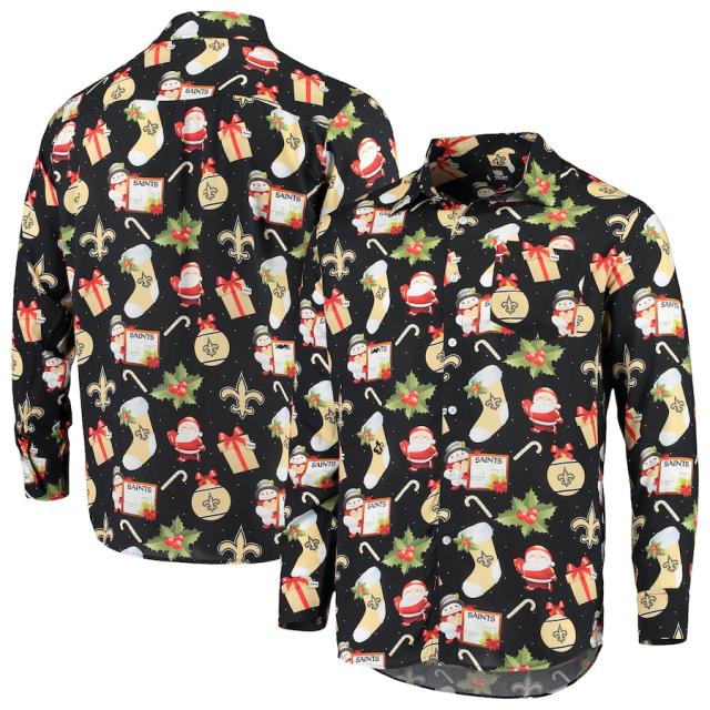 メンズ カジュアルシャツ "New Orleans Saints" Winter Explosion Long Sleeve Woven Button-Up Shirt - Blackの通販は