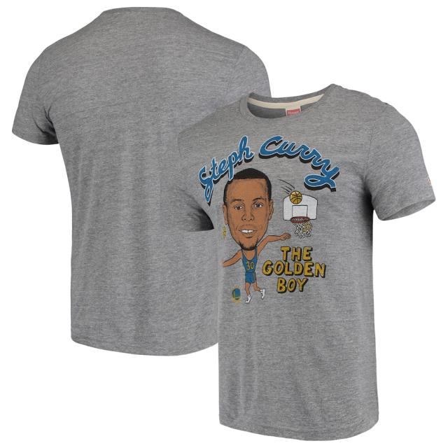 メンズ Tシャツ Stephen Curry "Golden State Warriors" Player Graphic Tri-Blend T-Shirt - Gray