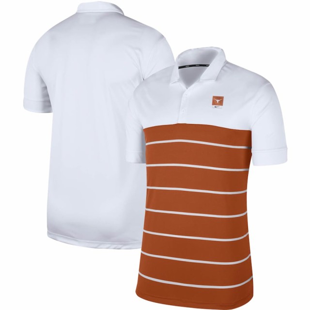 ナイキ メンズ "Texas Longhorns" Nike Striped Polo ポロシャツ半袖 White/Texas Orangeの通販は