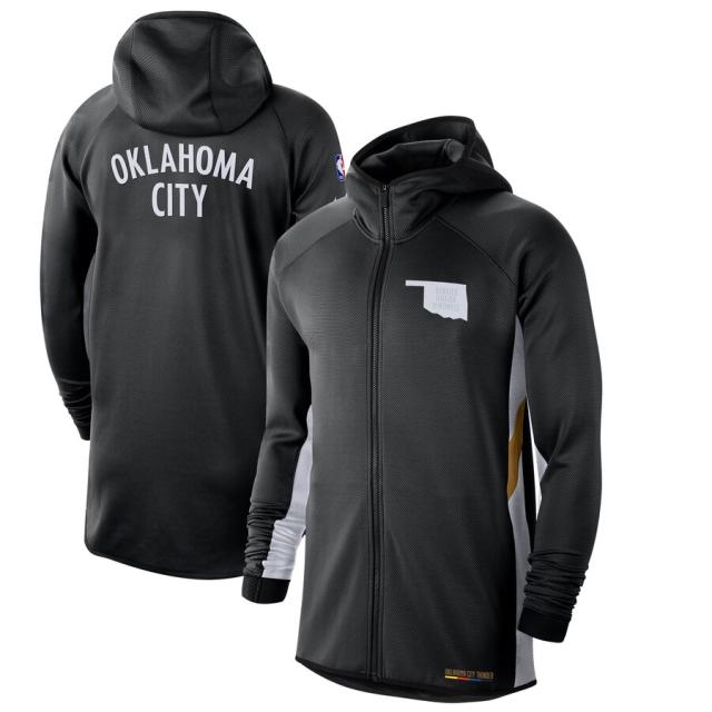 ナイキ メンズ パーカー "Oklahoma City Thunder" Nike 2019/20 Earned Edition Showtime Full-Zip Hoodie フーディー Black/Whiteの通販は 29,260円