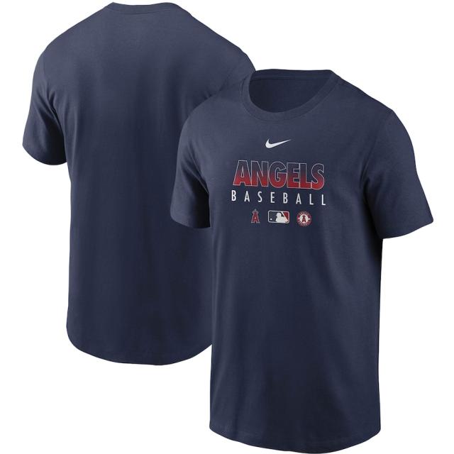 ナイキ メンズ Tシャツ Los Angeles Angels Nike Authentic Collection Team Performance T-Shirt 半袖 Navy