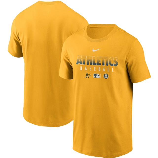 ナイキ メンズ Oakland Athletics Nike Authentic Collection Team Performance T-Shirt Tシャツ 半袖 Gold