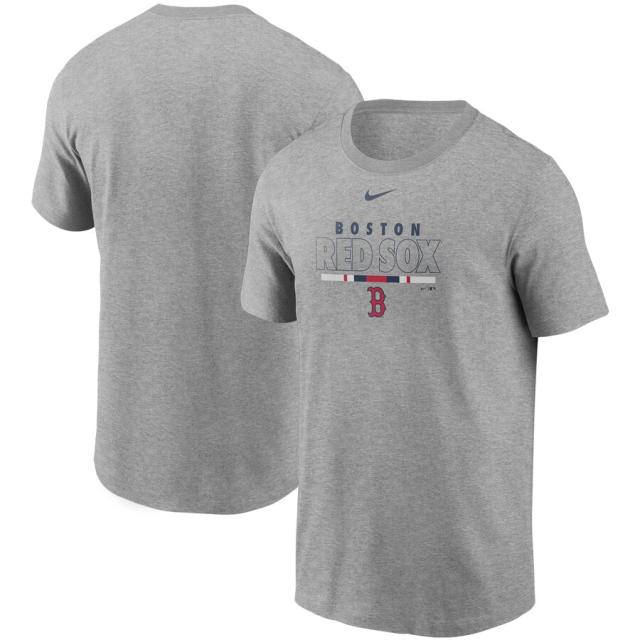 ナイキ メンズ Boston Red Sox Nike Color Bar T-Shirt Tシャツ 半袖 Gray
