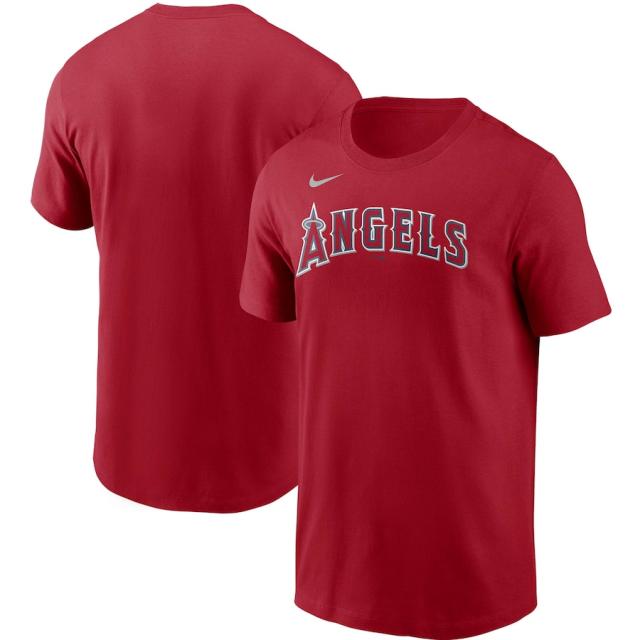 ナイキ メンズ Tシャツ Los Angeles Angels Nike Team Wordmark T-Shirt 半袖 Red