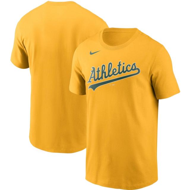 ナイキ メンズ Oakland Athletics Nike Team Wordmark T-Shirt Tシャツ 半袖 Gold