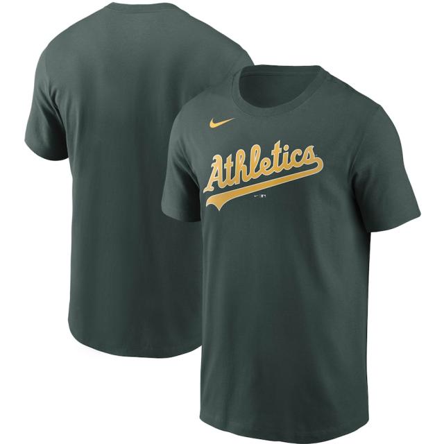 ナイキ メンズ Oakland Athletics Nike Team Wordmark T-Shirt Tシャツ 半袖 Green