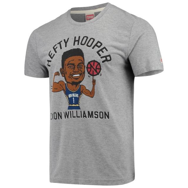 メンズ Tシャツ Zion Williamson "New Orleans Pelicans" Player Graphic Tri-Blend T-Shirt - Gray