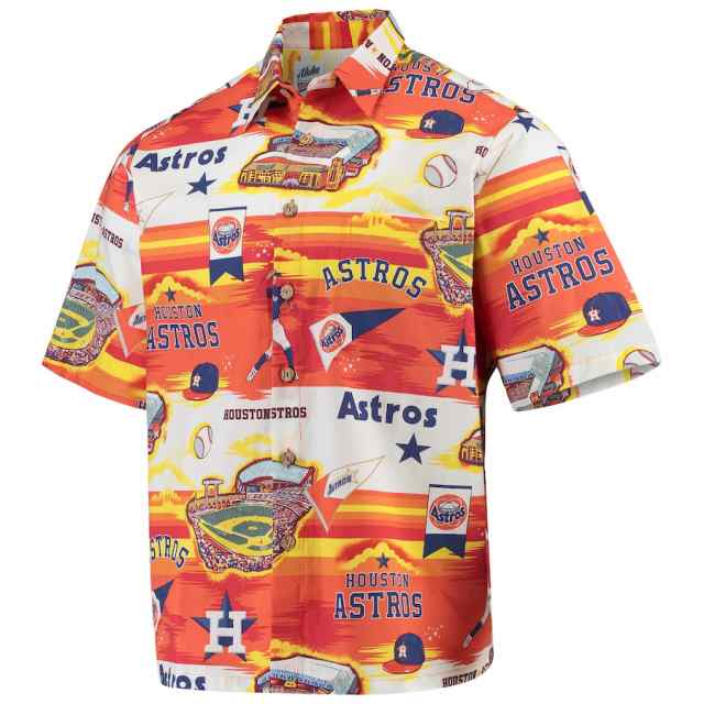 メンズ シャツ "Houston Astros" Reyn Spooner Scenic Button-Up Shirt - Orange