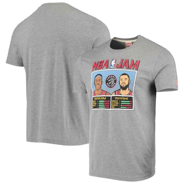 メンズ Tシャツ Fred VanVleet & Pascal Siakam "Toronto Raptors" NBA Jam T-Shirt - Heathered Gray