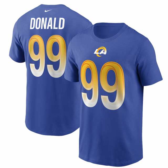 ナイキ メンズ Tシャツ Aaron Donald "Los Angeles Rams" Nike Name & Number T-Shirt - Royalの通販は