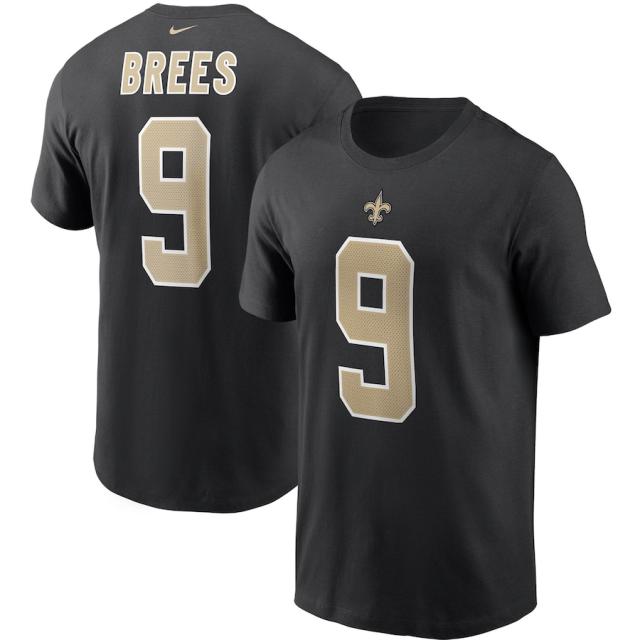 ナイキ メンズ Tシャツ Drew Brees "New Orleans Saints" Nike Name & Number T-Shirt - Blackの通販は